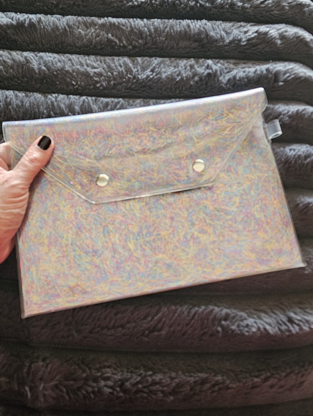 Sephora Clear w/Confetti Envelope-style Bag